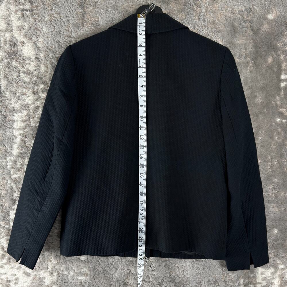 Talbots Size 6 Minimalist Career Blazer Jacket Black Long Sleeve Cotton Lined - Picture 3 of 8